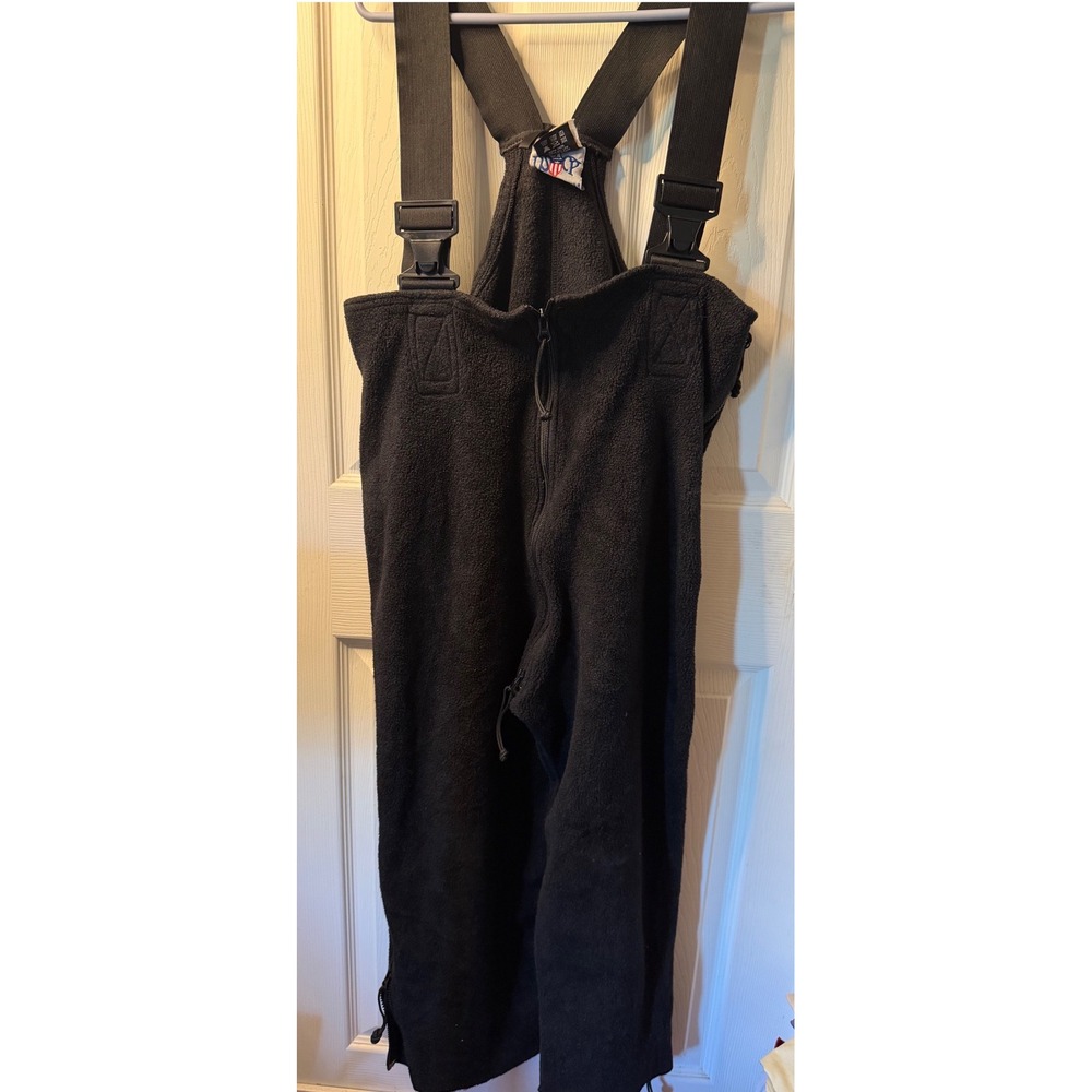 Peckham Polartec Fleece Overall Men Medium Short Regular Cold Weather Bibs Black